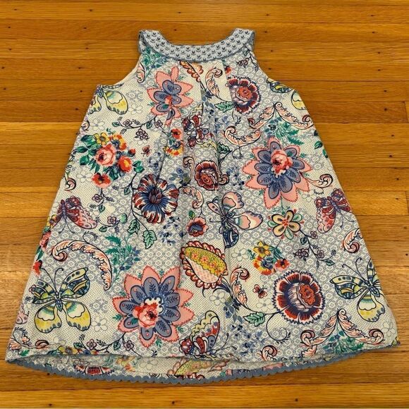 Monsoon blue/white patterned butterfly sleeveless dress - Picture 2 of 5